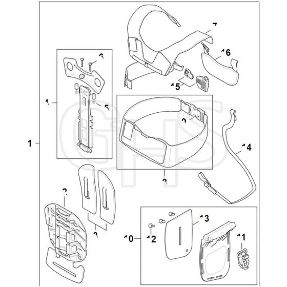 Stihl FS460 C-EM - Forestry Harness Advance X-Treem - Parts Diagram