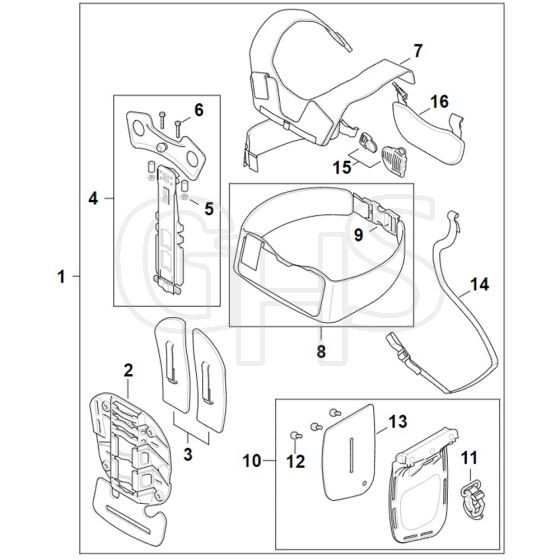 Stihl FS461.0 C-EM - Forestry Harness Advance X-Treem - Parts Diagram