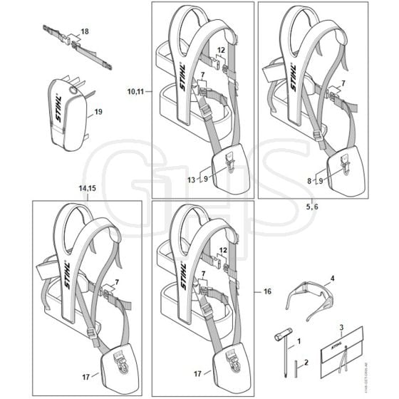 Stihl FS461 C-EM - Tools, Full Harness - Parts Diagram