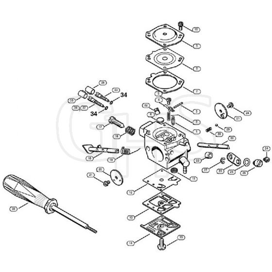 Genuine Stihl FS500 / E - Carburetor HD-31, HD-22