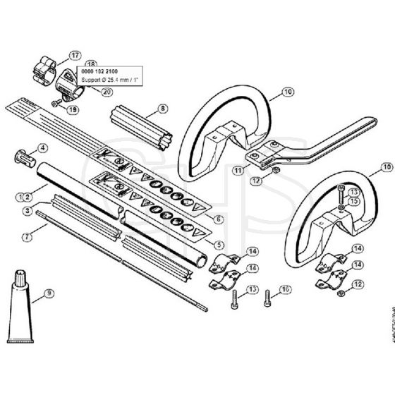 Genuine Stihl FS55 / AB - Drive tube assembly FS 55, Loop handle