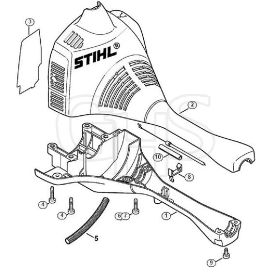 Genuine Stihl FS55 C-E / K - Engine housing (Bike handle)