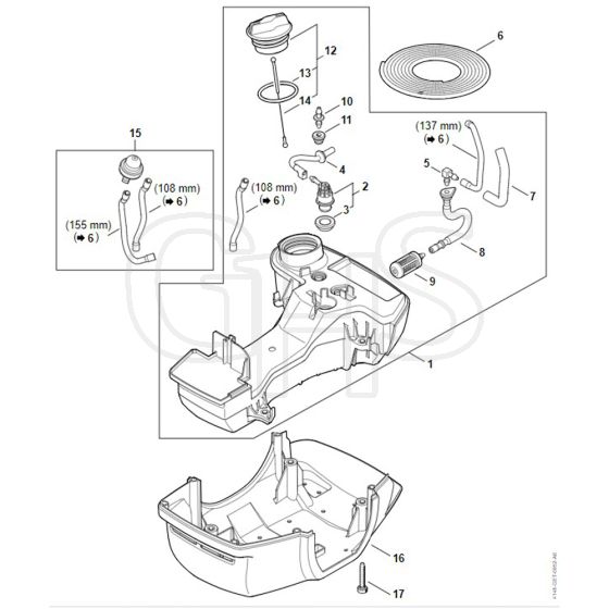 Stihl FS561 C-EM - Fuel Tank - Parts Diagram