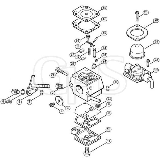 Genuine Stihl FS85 R / O - Carburetor C1Q-S45 (16.2001)