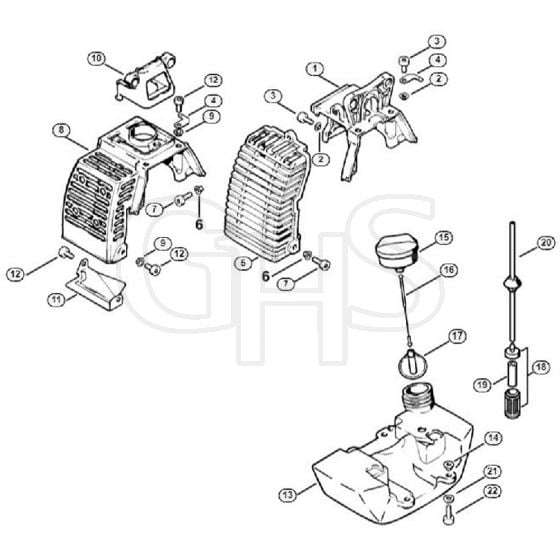 Genuine Stihl FS86 / D - Cover, Fuel tank