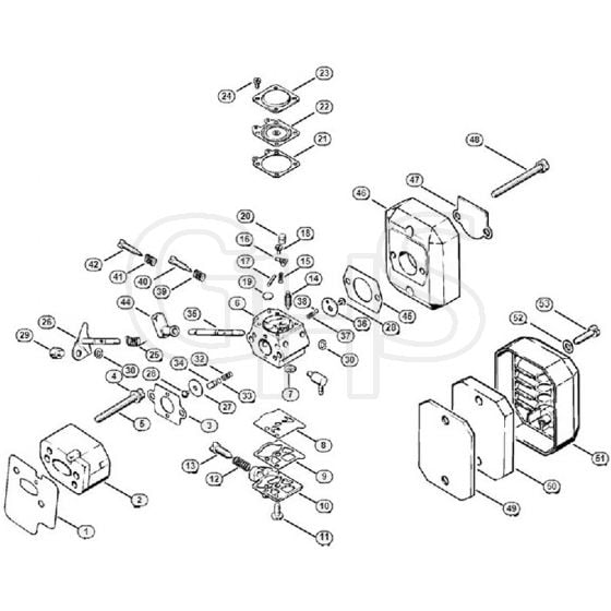 Genuine Stihl FS90 - 4117 / C - Carburetor, Air filter