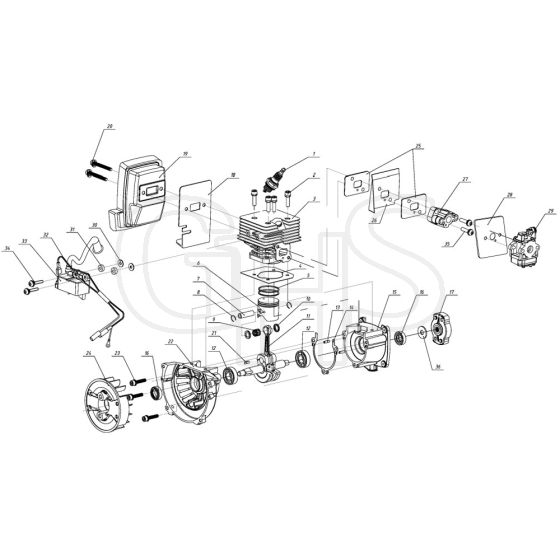 McCulloch GBV 322VX - - Engine Parts Diagram
