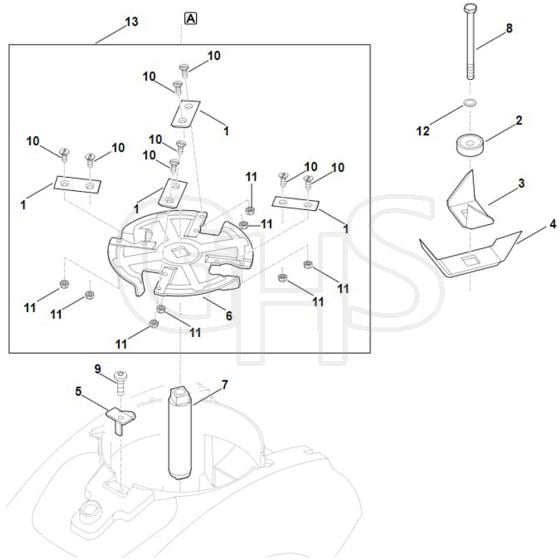 Stihl GH460.1 C - Blade Set (Shredding) - Parts Diagram