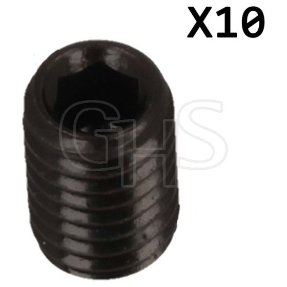 Socket Head Grub Screws, M6 x 10mm, Pack of 10