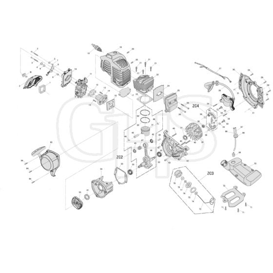 Cobra GT260C - Grass Trimmer 2017 Engine Diagram