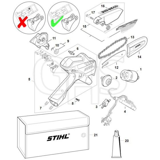 Stihl GTA 26 - Spare Parts Up To Serial Number 929771305 - Parts Diagram