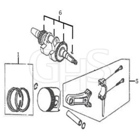 Cobra H210C - Engine HSD21200000 CrankShaft/Piston Diagram