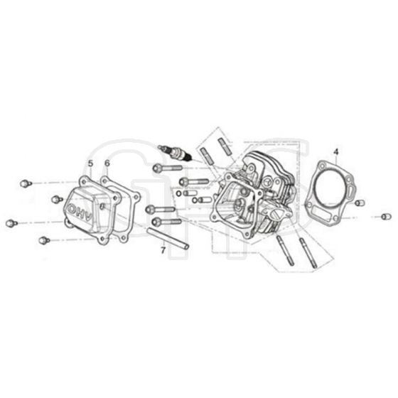 Cobra H210C - Engine HSD21200000 Cylinder Head Diagram