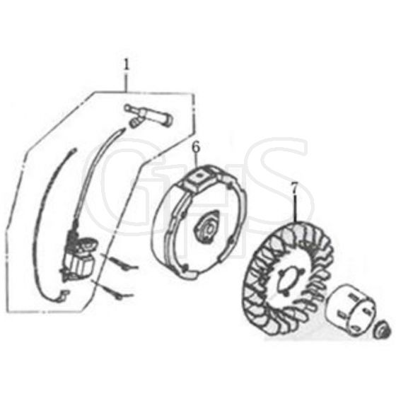 Cobra H210C - Engine HSD21200000 Flywheel/Coil Assy Diagram