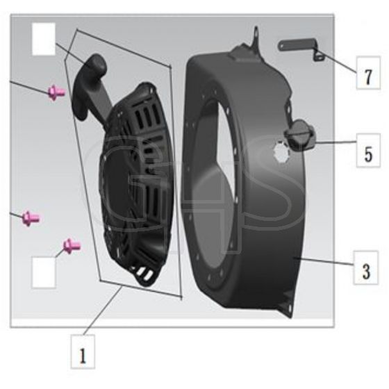 Cobra H210C - Engine HSD21200000 Recoil Assy Diagram