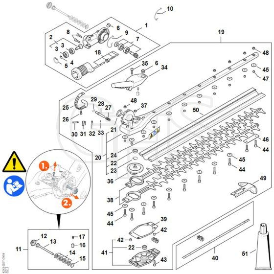 Stihl HL91 KC-E - Angle Drive, Adjustable Thru 130°, 600 Mm - Parts Diagram