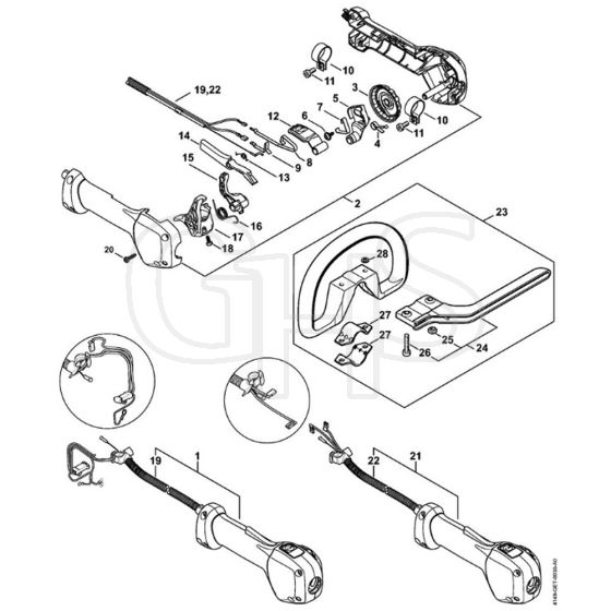 Stihl HL94 KC-E - Control Handle - Parts Diagram
