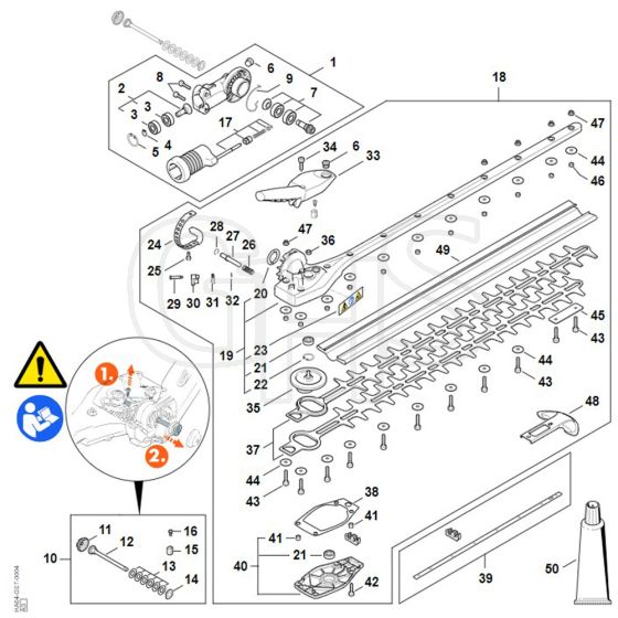 Stihl HLA135 - Angle Drive, Adjustable Thru 145°, 600 Mm - Parts Diagram