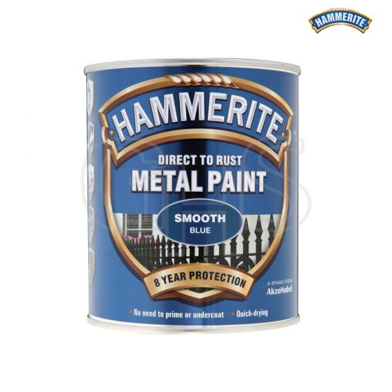 Hammerite Direct to Rust Smooth Finish Metal Paint Blue 750ml - 5092826
