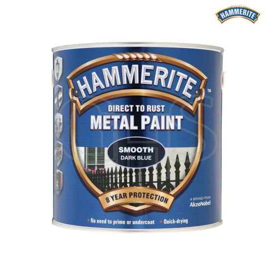 Hammerite Direct to Rust Smooth Finish Metal Paint Dark Blue 2.5 Litre - 5084845