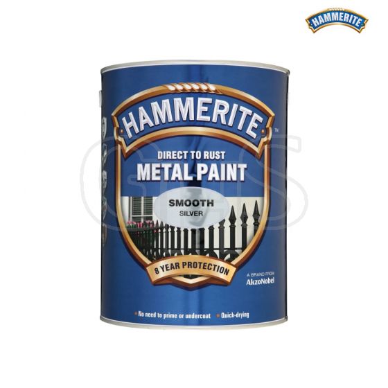Hammerite Direct to Rust Smooth Finish Metal Paint Black 2.5 Litre - 5084866