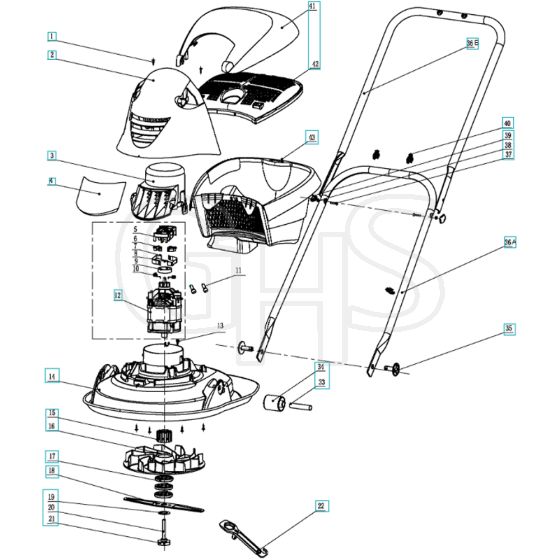 Flymo Hover Vac 250 - 2019-01 - Lawn Mower Assembly (1)