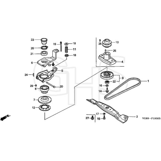 Honda HRB425C1 - SQE - MZCF 8000001-8499999 Blade Diagram