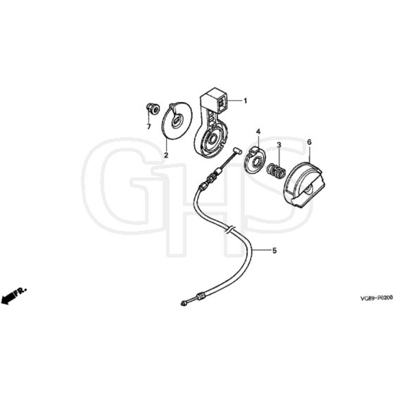 Honda HRB425C - PDE - MZCF 8000001-8499999 Throttle Lever Diagram