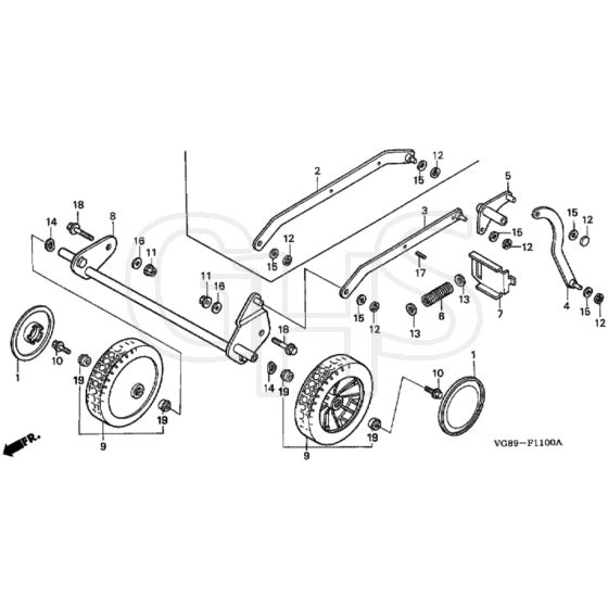 Honda HRB425C - PDEE/A - MZCF 8500001-9999999 Front Wheel Diagram