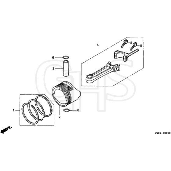 Honda HRB425C - PDEE/A - MZCF 8500001-9999999 Piston/Connecting Rod Diagram