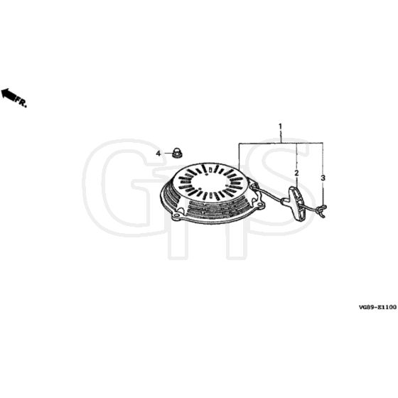 Honda HRB425C - PDEE - MZCF 8000001-8499999 Recoil Starter Diagram