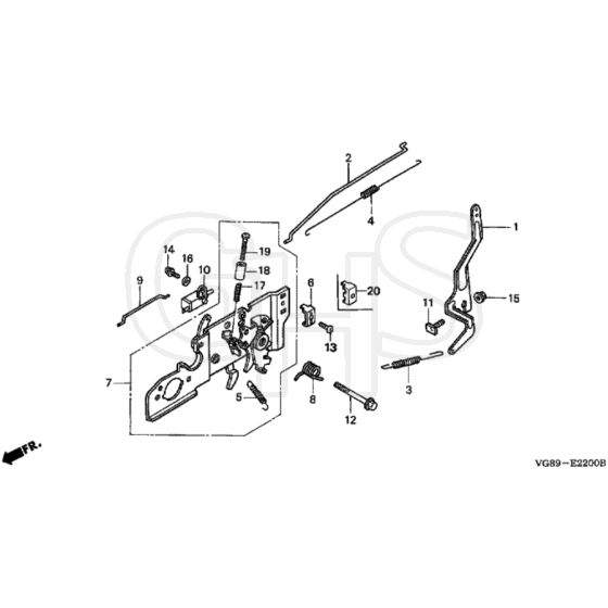 Honda HRB425C - QXE - MZCF 8000001-8499999 Control Diagram