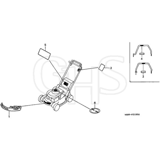 Honda HRB425C - SXE/A - MZCF 8500001-9999999 Label (2) Diagram