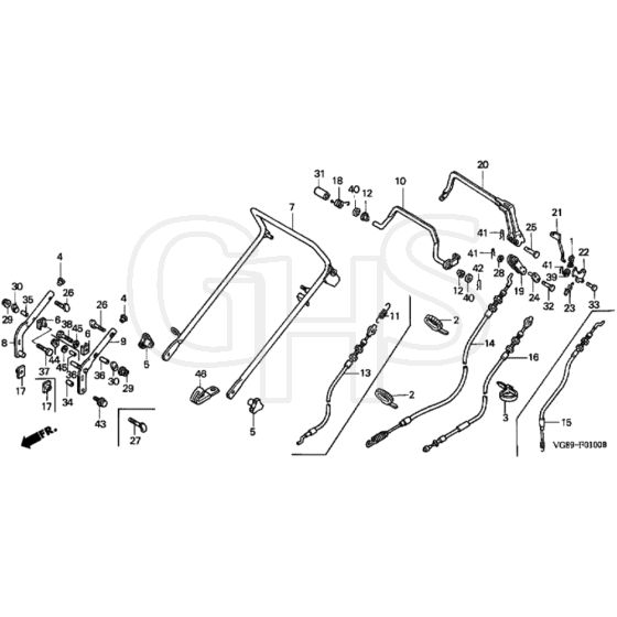 Honda HRB425C - SXEE/A - MZCF 8500001-9999999 Handle Pipe Diagram