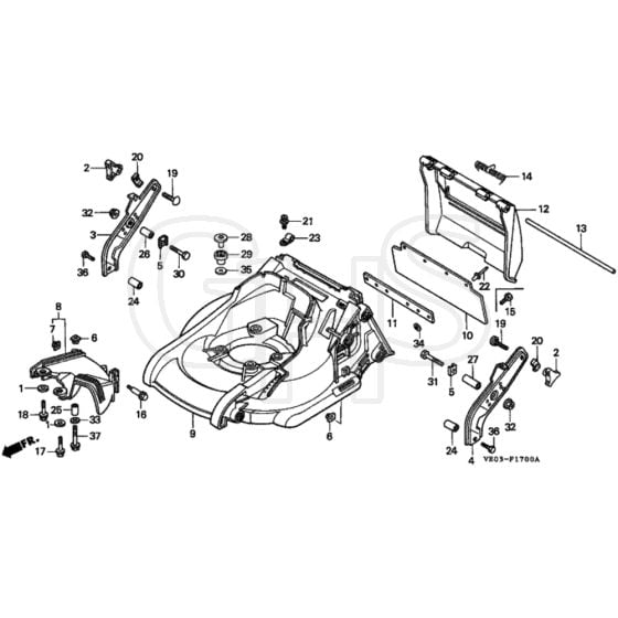 Honda HRB475 - SG - MZAZ 8000001-8099999 Cutter Housing Diagram