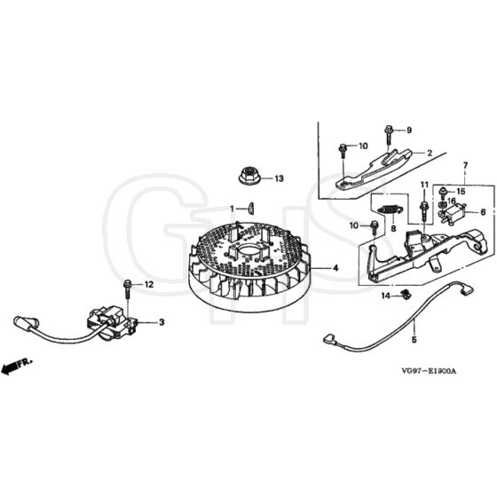 Honda HRB475C - PDEE - MZCE 8000001-8999999 Flywheel Diagram