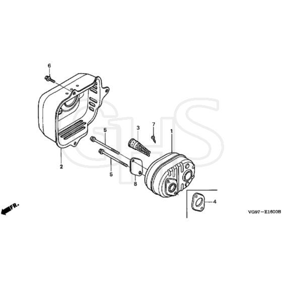 Honda HRB475C - PDEE - MZCE 8000001-8999999 Muffler Diagram