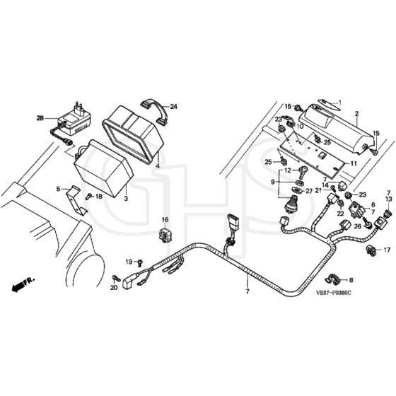 Honda HRB475K2 - QME - MZAZ 8200001-8299999 Wire Harness/Battery Diagram