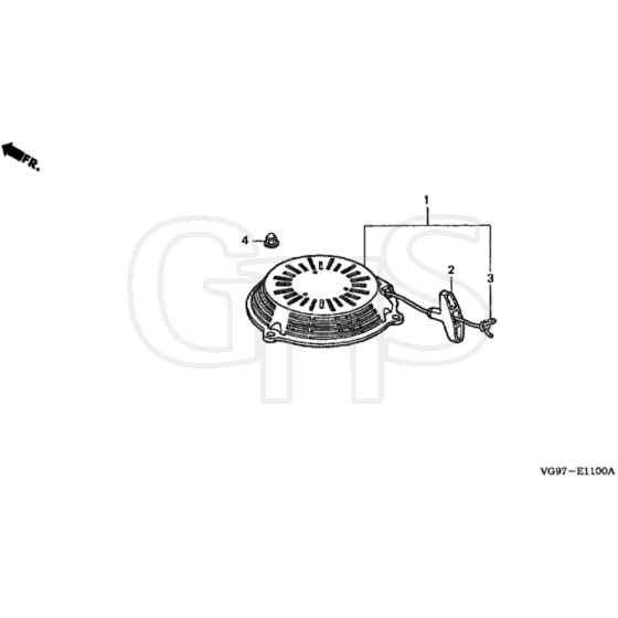 Honda HRB476C1 - PXE - MZCD 8100001-8123431 Recoil Starter Diagram