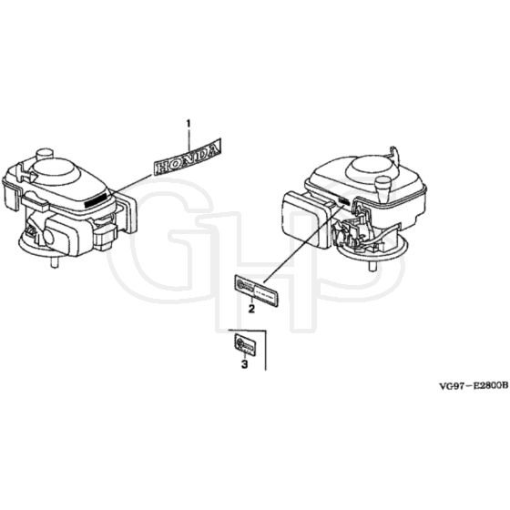 Honda HRB476C - QXE - MZCD 8000001-8099001 Label Diagram