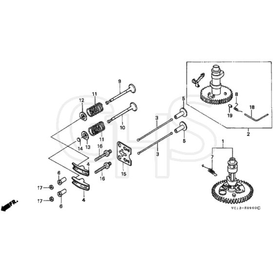 Honda HRB535 - SXG - MZBA 6000001-6099999 Camshaft Diagram