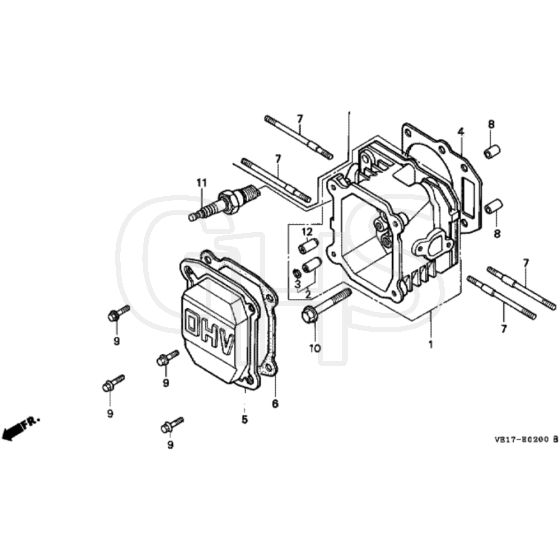 Honda HRB535K2 - SXF - MZBA 6200001-6299999 Cylinder Head Diagram