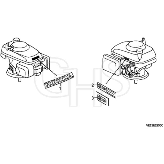 Honda HRB536C - HXE - MZCB 6000001-6099999 Label Diagram