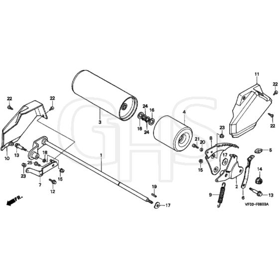 Honda HRD535 - QME - MZBM 8000001-8099999 Rear Roller Diagram