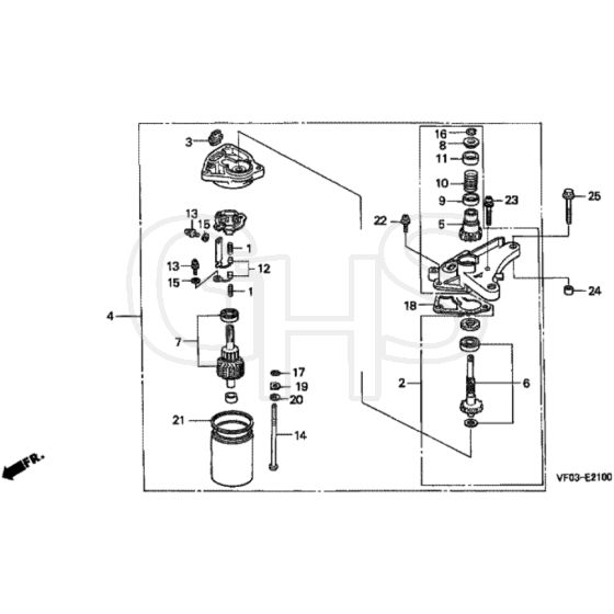 Honda HRD535 - QME - MZBM 8000001-8099999 Starter Motor Diagram