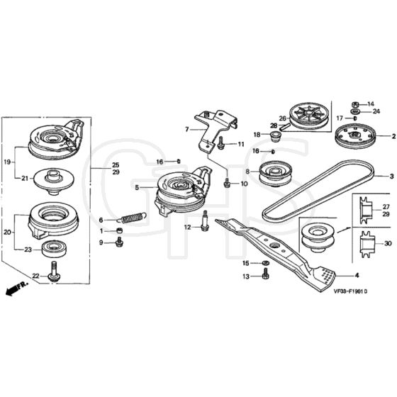 Honda HRD535K1 - SME - MZBM 8100001-8199999 Rotary Blade Diagram