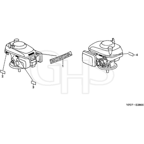 Honda HRD535K2 - QME - MZBM 8200001-9999999 Label Diagram