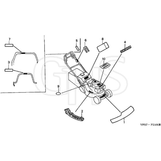 Honda HRD535K2 - QXE - MZBM 8200001-9999999 Label 2 Diagram