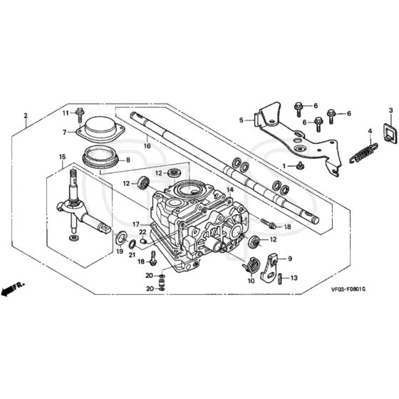 Honda HRD536 - HXE - MZBL 8000001-8099999 Transmission Diagram