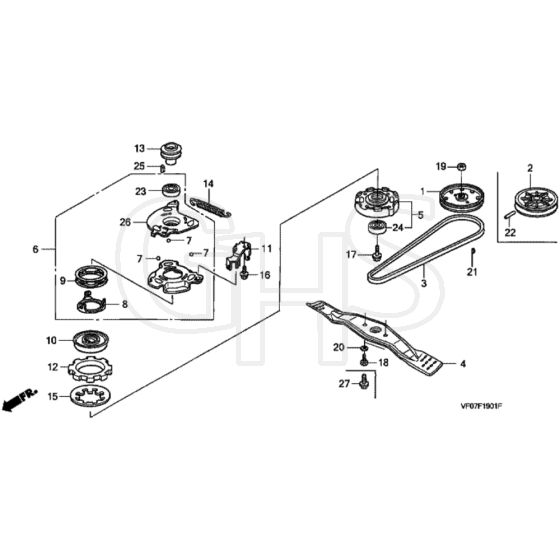 Honda HRD536C2 - TXEE - MZCA 1000001-1099999 Rotary Blade Diagram